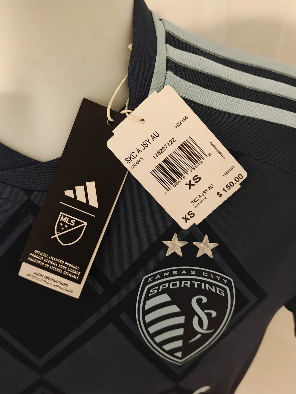 adidas Sporting Kansas City 24/25 Away Jersey NWT Men's Size XS MLS HZ6195